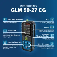 متر لیزری بوش مدل فوق هوشمند نور سبز GLM 50-27 CG Professional