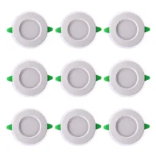 لامپ توکار 9 وات پارس شعاع توس مدل گلاریس دایره‌ای بسته 9 عددی