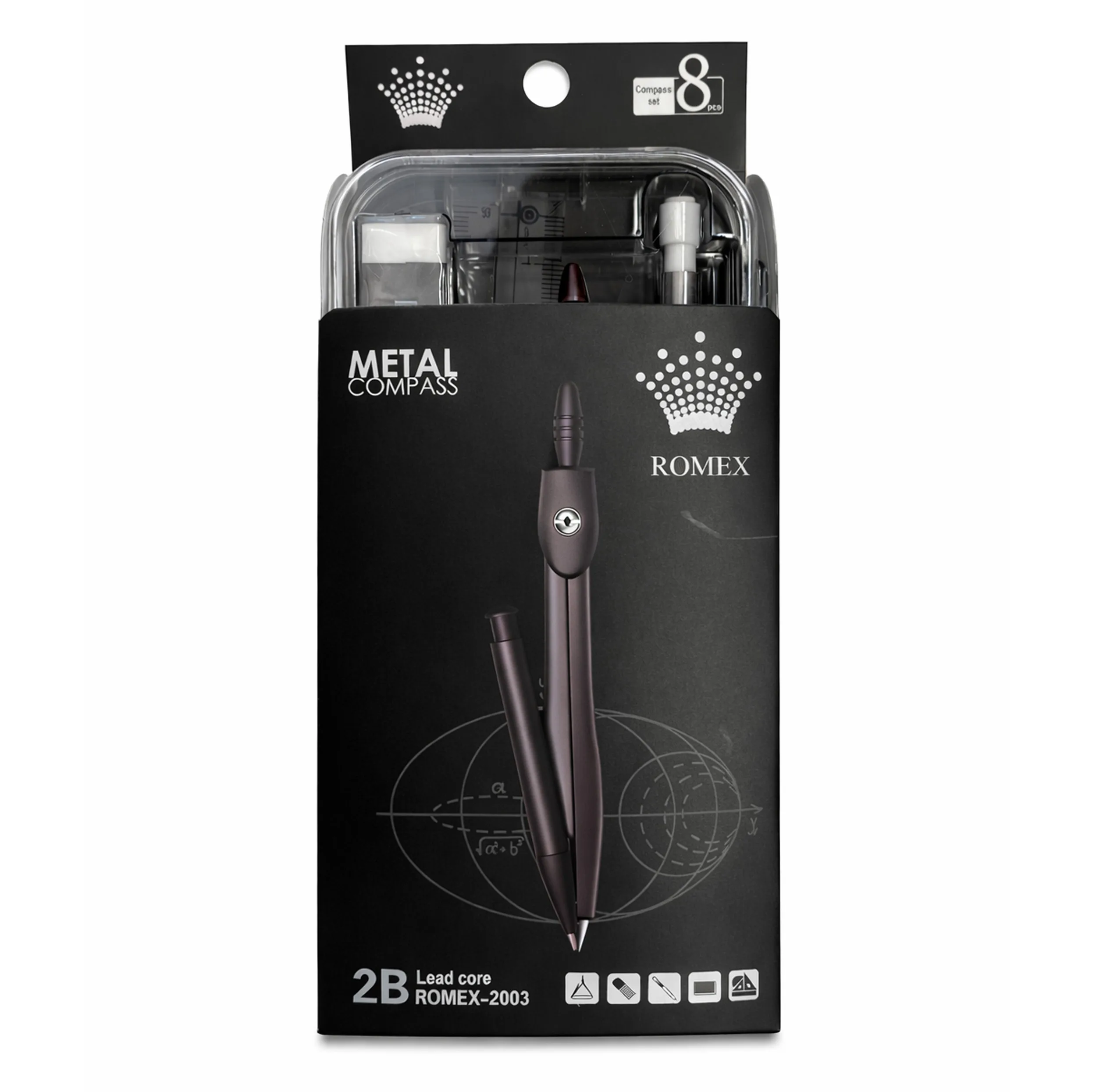 ست پرگار رومکس مدل Metal A مجموعه 7 عددی