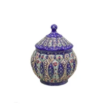 قندان میناکاری اسماعیلی مدل درب دار خانه بندی کد 841159-4