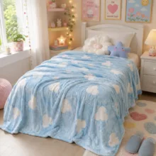 پتو مسافرتی 1 نفره مدل شب نما طرح میکی موس و پاپیون سایز 160×200 سانتی‌متر