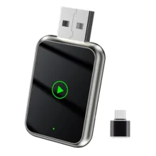 کارپلی و اندروید اتو مدل Wireless CarPlay/Android Auto Q1J به همراه مبدل USB به USB-C