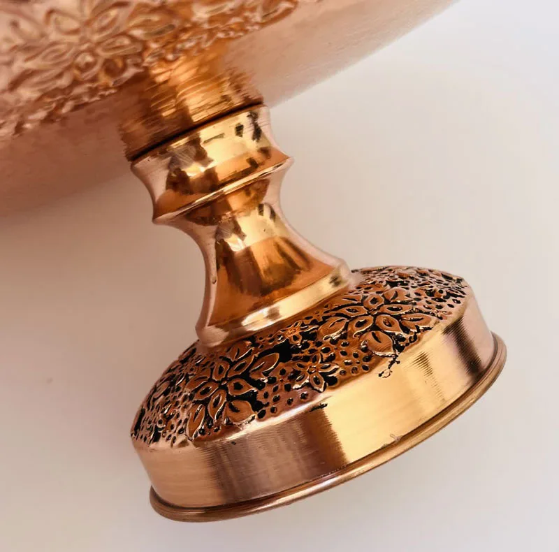 شیرینی خوری مسی مدل قلم زنی کد ZH131.3