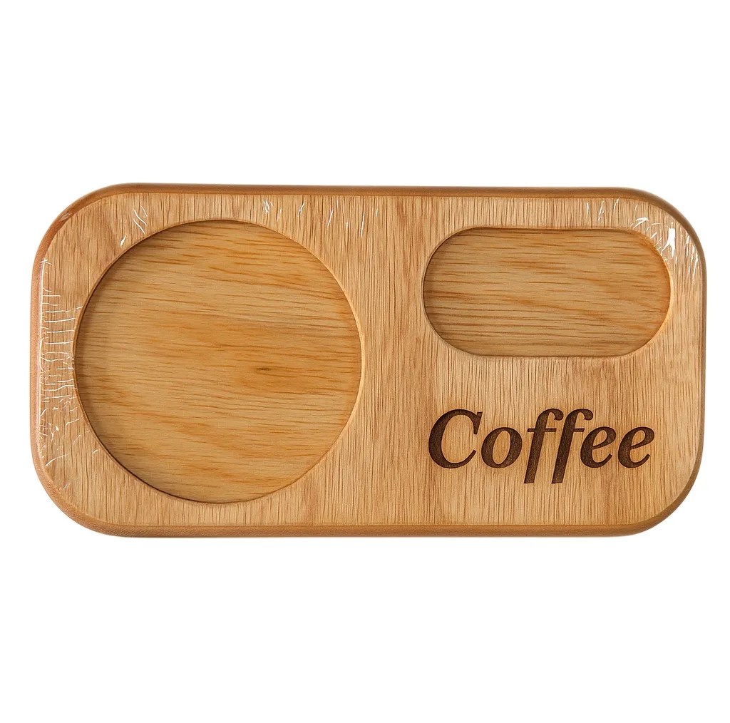 تخته سرو چوبی مستطیلی مدل coffee، بسته 4 عددی، ابعاد 16×10×3 سانتیمتر، وزن 50 گرم، قابل شستوشو با دست