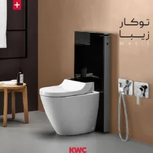 شیر سرویس بهداشتی توکار کی دبلیو سی مدل متیس به همراه شیر مرکزی توالت