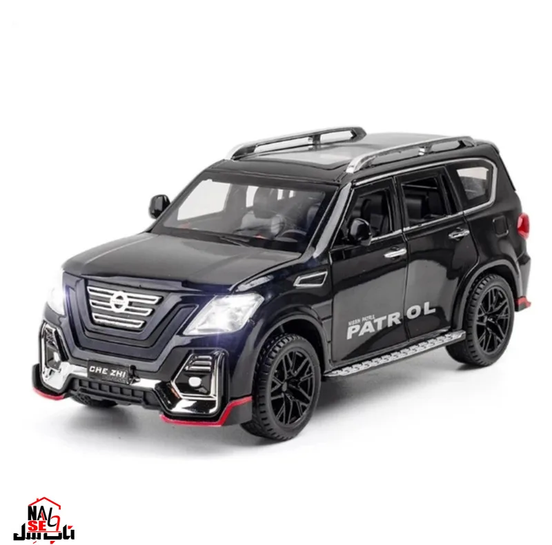 ماشین بازی ناب سل مدل نیسان پاترول فلزی موزیکال چراغدار عقب کش کد Musical and Light-Up Metal Patrol Toy Car