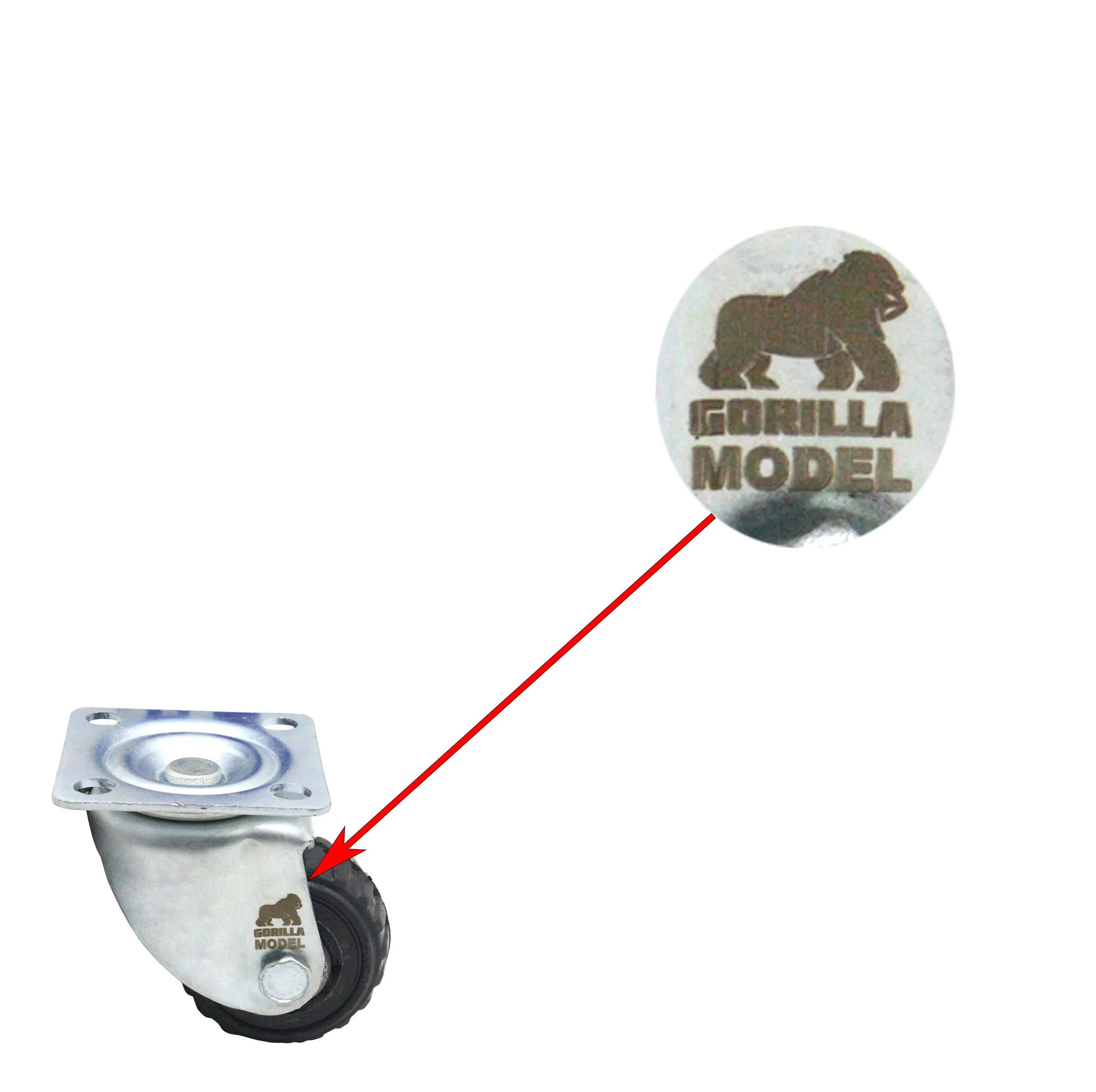 چرخ گردان مدل گوریلا کد YP-KAFI-LASTIKI-75MM