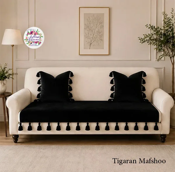 کوسن تیگران مفشوو مدل BIGMNL سایز 38×38 سانتی متر مجموعه 2 عددی به همراه شال مبل