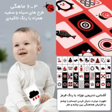 فلش کارت آموزشی طرح کتاب پارچه ای سیاه و سفید و رنگی مناسب رشد بینایی و افزایش تمرکز مدل نوزاد