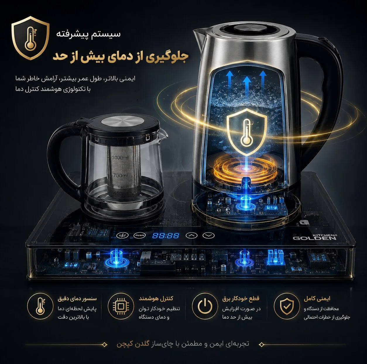 چایساز کنار هم گلدن کیچن مدل GK740