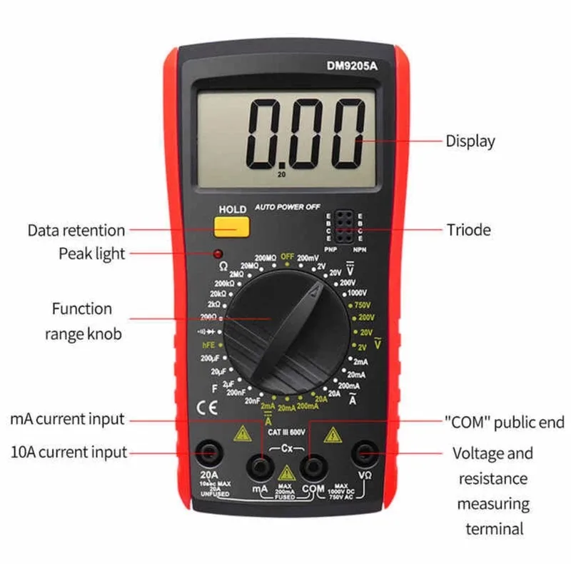 مولتی متر دیجیتال مدل DM9205A