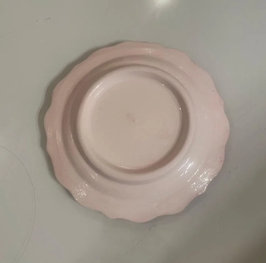 بشقاب میناکاری مدل نقش برجسته طرح لب کنگره ای کد 133 بسته 6 عددی