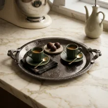سینی دسته دار مدل 34858 سایز 27x24 سانتی‌متر