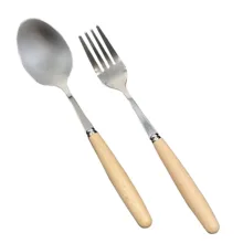 سرویس قاشق و چنگال 12 پارچه 6 نفره مدل دسته چوبی G12