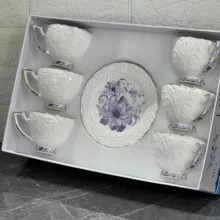 سرویس چای خوری 12 پارچه 6 نفره شاهین مدل dantella b