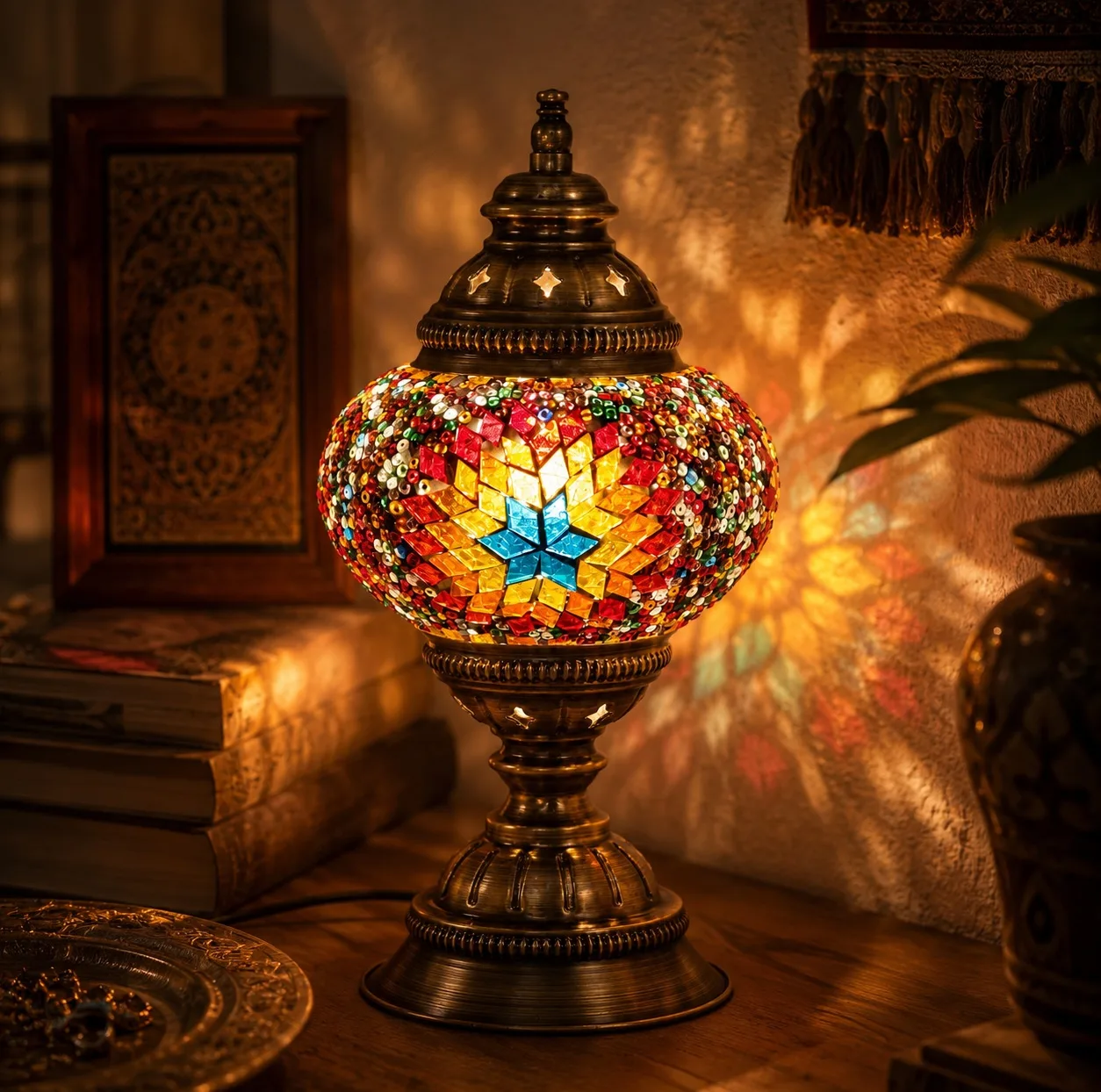 آباژور دست ساز مدل مراکشی کد ML3
