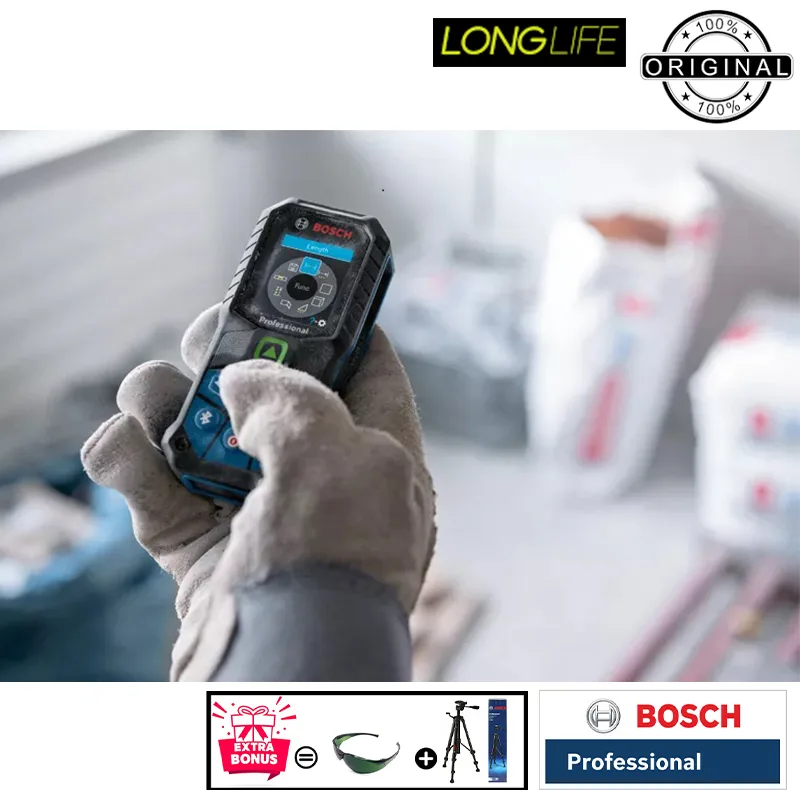 متر لیزری بوش مدل لیزر سبز فوق حرفه ای GLM 50-27 CG professional + BT150 + Green Glass Laser برد 50 متر