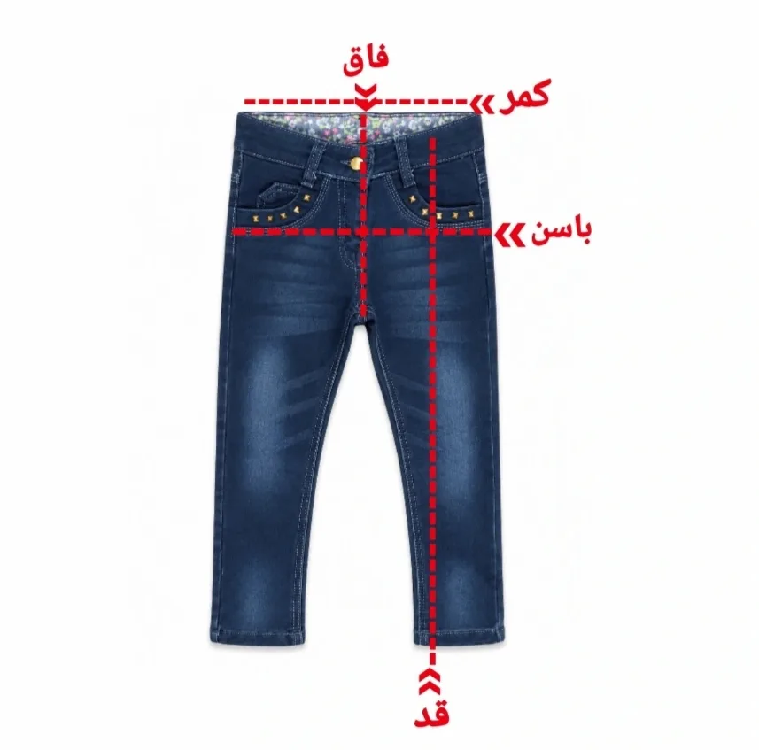 شلوار جین راسته دخترانه مدل jl 21901067