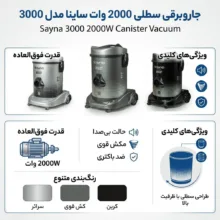 جاروبرقی سطلی 2000 وات ساینا مدل 3000