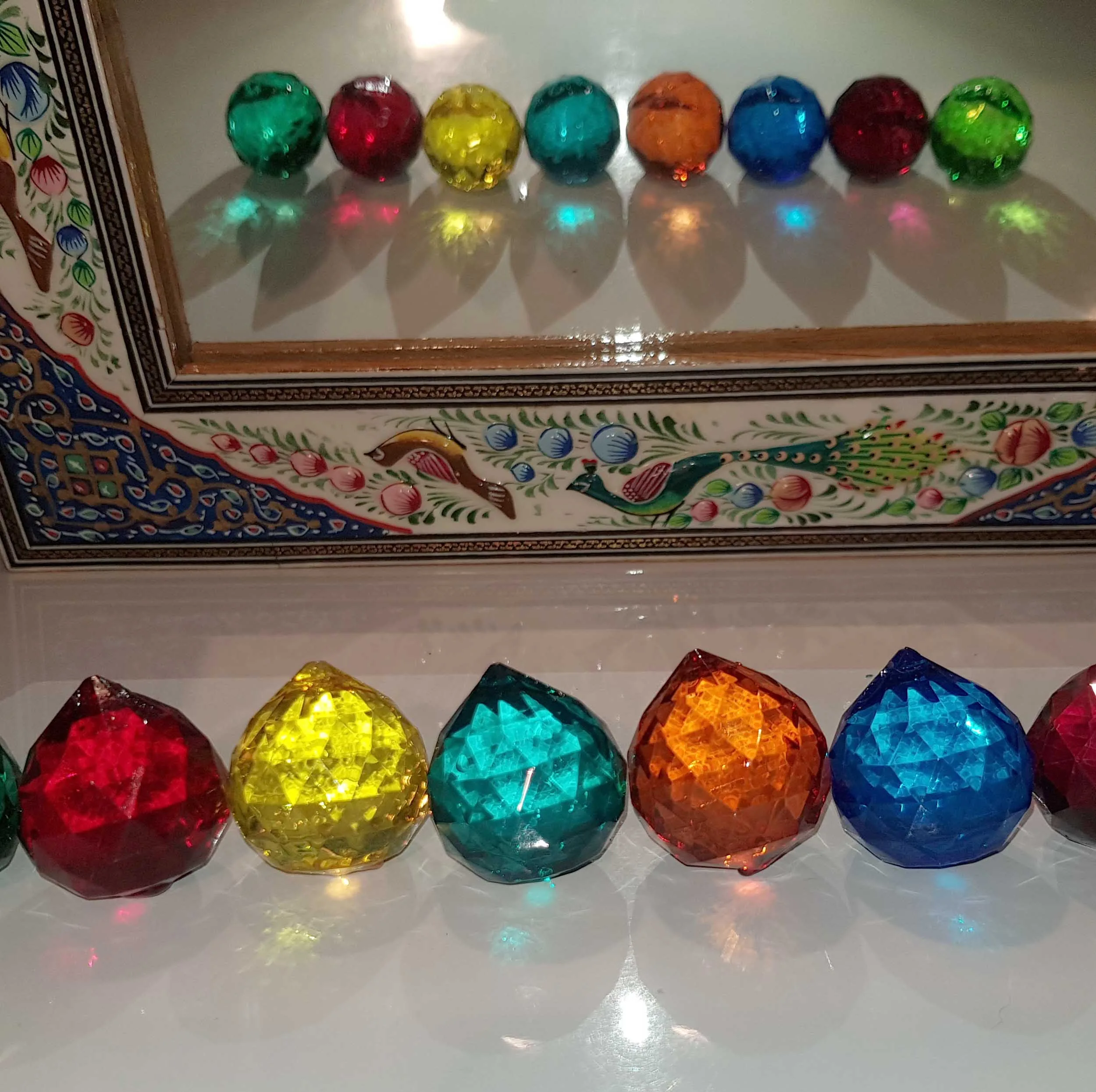 کریستال لوستر مدل گوی رنگی 30 بسته 10 عددی