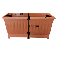 گلدان مدل پلاستیکی مستطیلی کد Sh36-3 مجموعه 3 عددی
