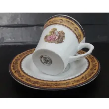 ست فنجان و نعلبکی 12 پارچه چینی پردیس کاشان مدل لیلی و مجنون