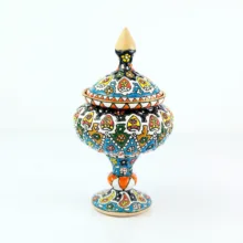 شکلات خوری سفالی صنایع دستی اریسا مدل ترنج