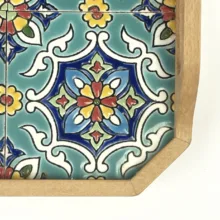 سینی کاشی کاری مدل چهارباغ ۱