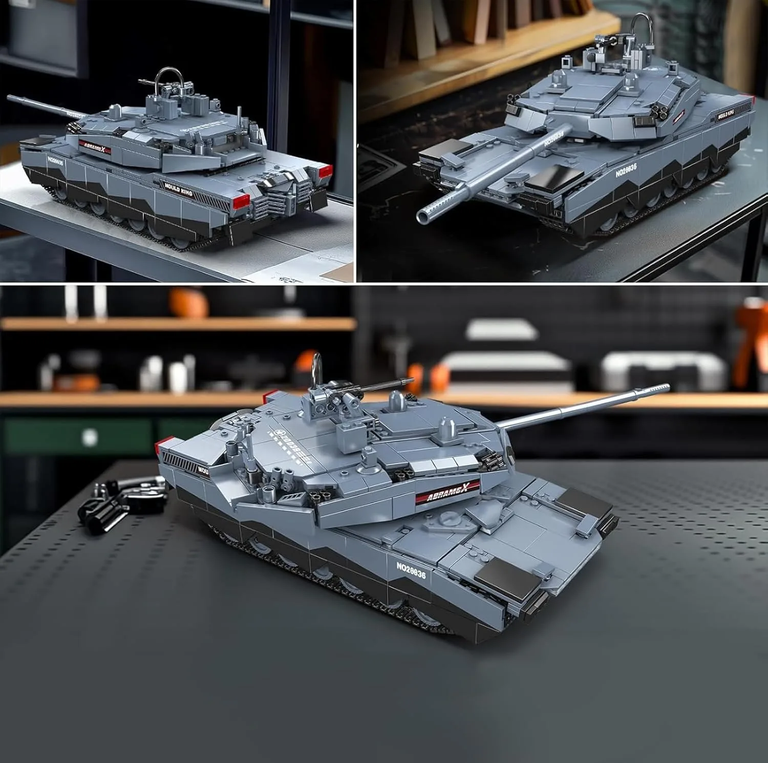 ساختنی 1192 تکه مولد کینگ مدل 20036 تانک ABRAMS-X