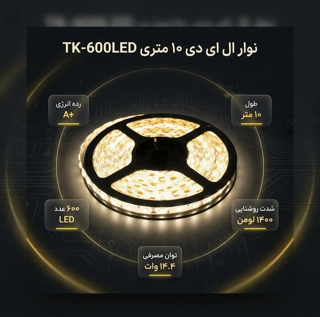 نوار ال ای دی مدل TK-600LED طول 10 متر