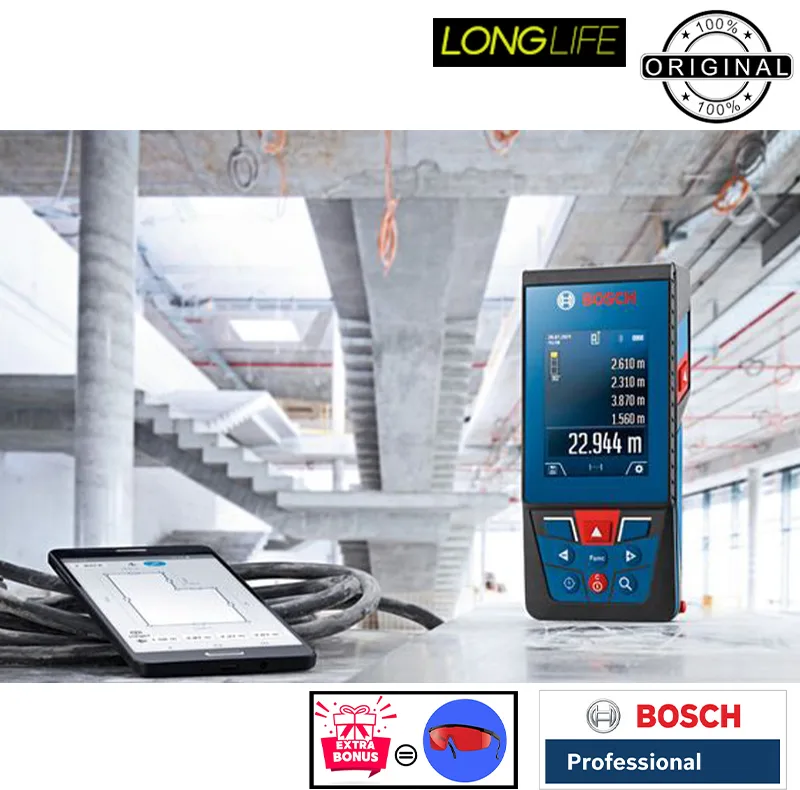 متر لیزری بوش مدل دوربین دار GLM 150-27C Professional Extra Glass Red Laser برد 150 متر