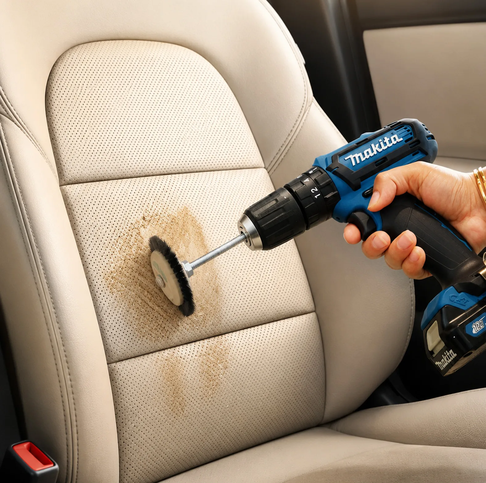 فرچه سر دریلی چانگ کینگ مدل چوبی کد C1 سایز 60 میلیمتر