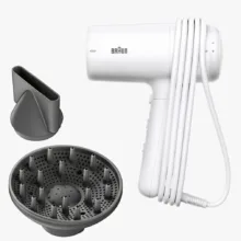 سشوار خانگی براون مدل HD226SDE مناسب استفاده حرفه‌ای و آرایشگاهی با توان 2200 وات، موتور DC، فناوری تولید یون، تنظیم دما و سرعت در 3 حالت، باد سرد و سری کاهش وز مو