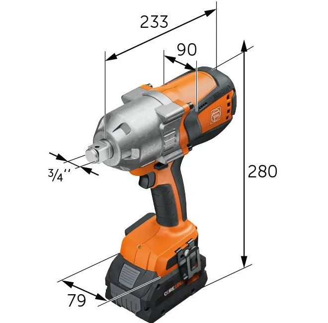 آچار ضربه ای فاین مدل ASCD 18-1000 W34 AS Set 8 Ah ProCORE