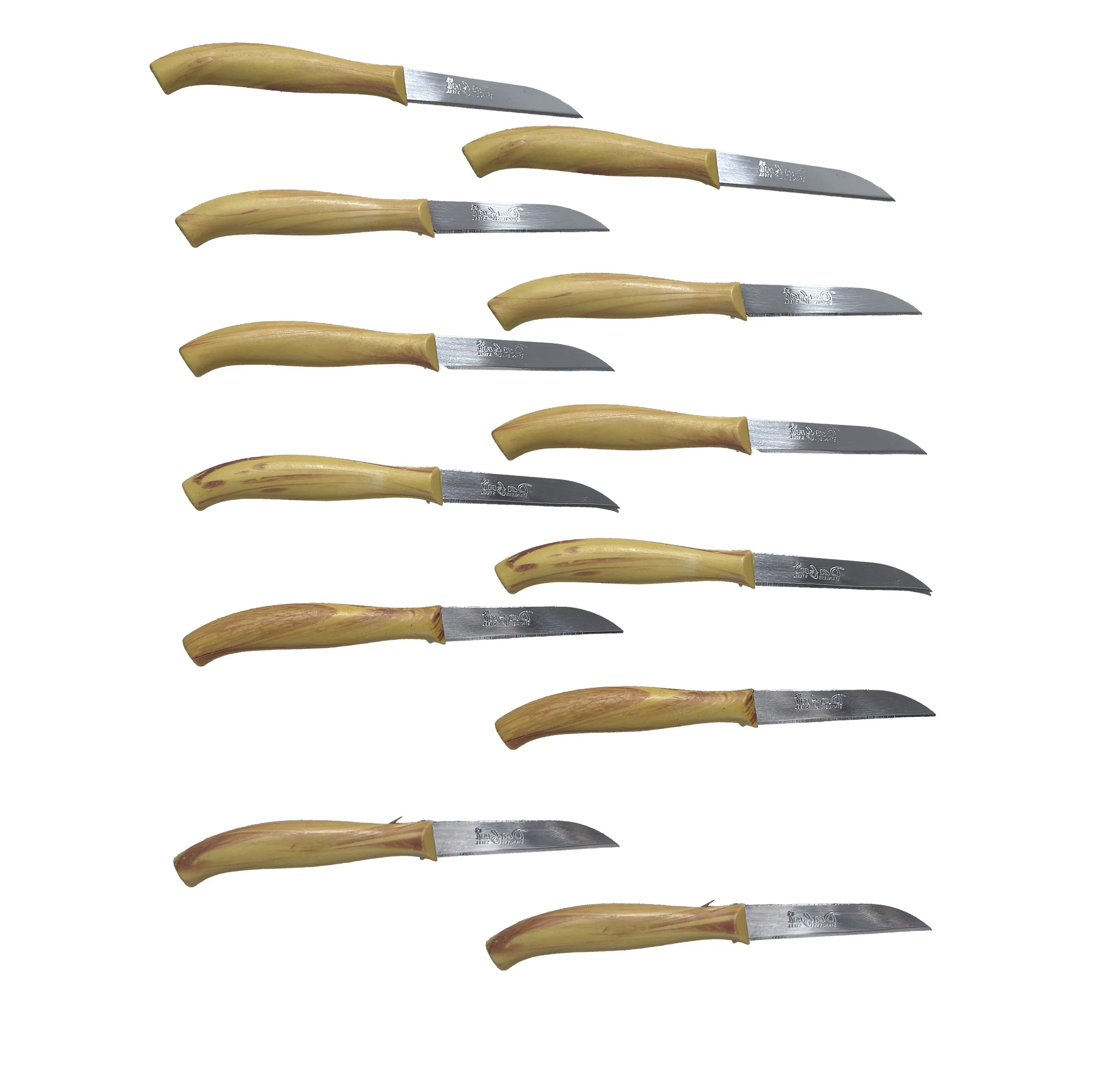چاقو میوه خوری دفنی مدل دسته چوبی کد SMT-12PCS مجموعه 12 عددی