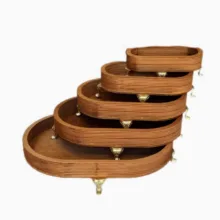 سینی مدل پایه دار طرح بیضی مجموعه 5 عددی