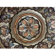 دیس مسی مدل میناکاری لب کنگره ای سیاه قلم کد 0186