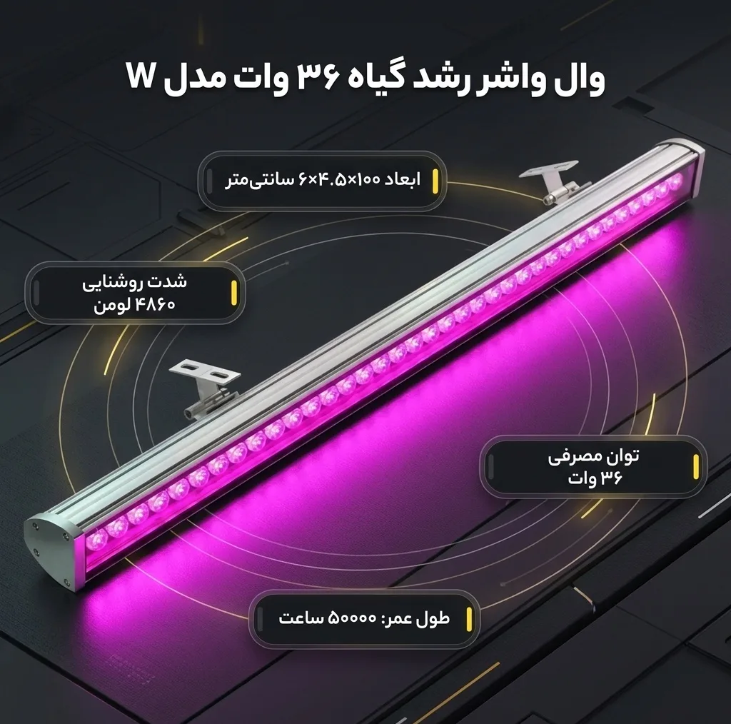 وال واشر رشد گیاه 36 وات مدل W