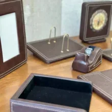 ست 11 تکه لوازم اداری رومیزی قائم مدل مدیریتی چرم لاکچری کد 112