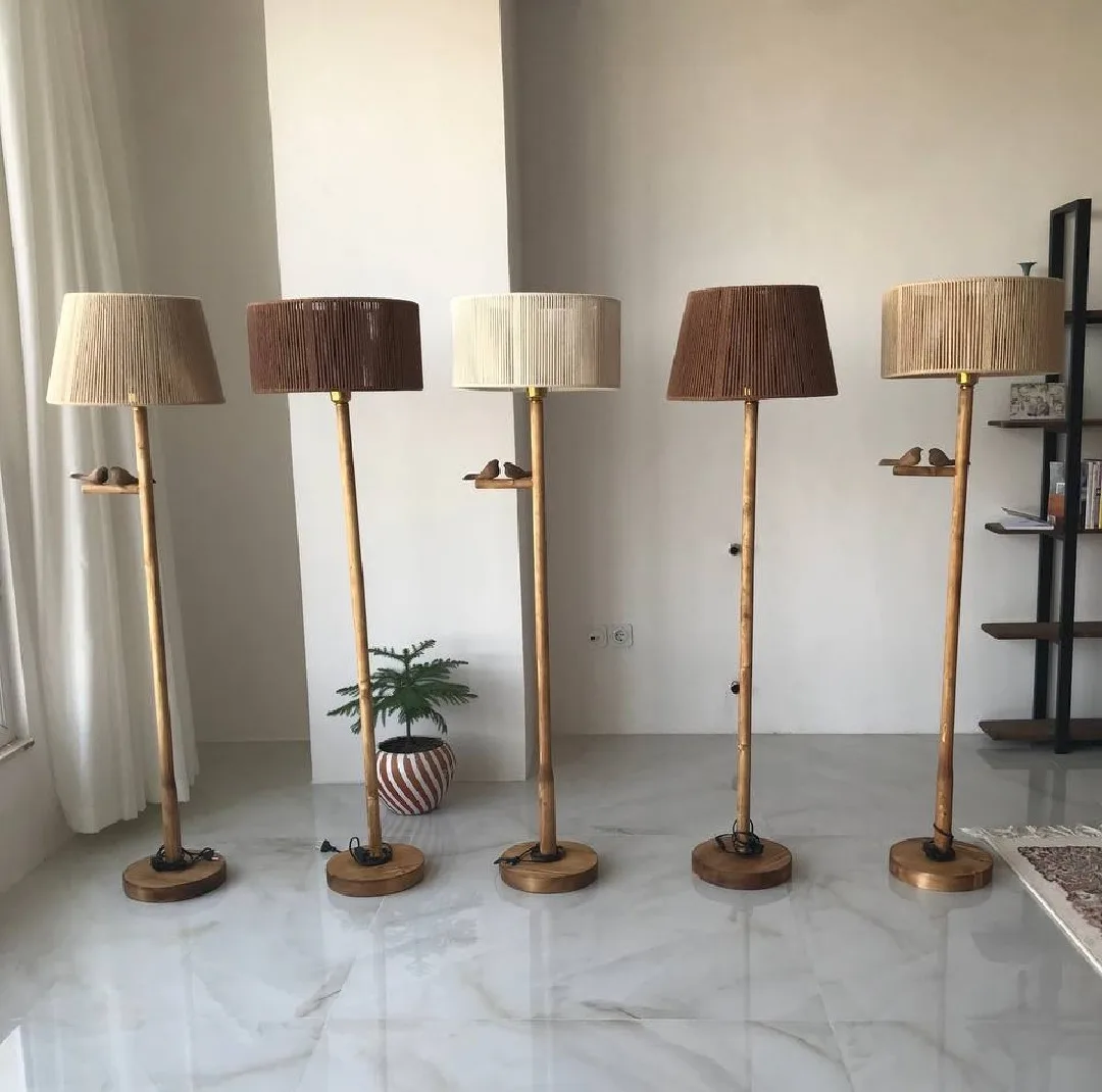 آباژور مدل ایستاده دستساز چوبی مکرومه بوهونست کد TM-M