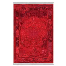 فرش پارچه‌ای دفه مدل فرشینه شانل مخمل ترک طرح فانتزی کد 03049