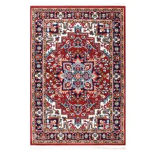 فرش ماشینی 320 شانه فرش سهند زمینه و حاشیه لاکی طرح هریس کد S65.BJ