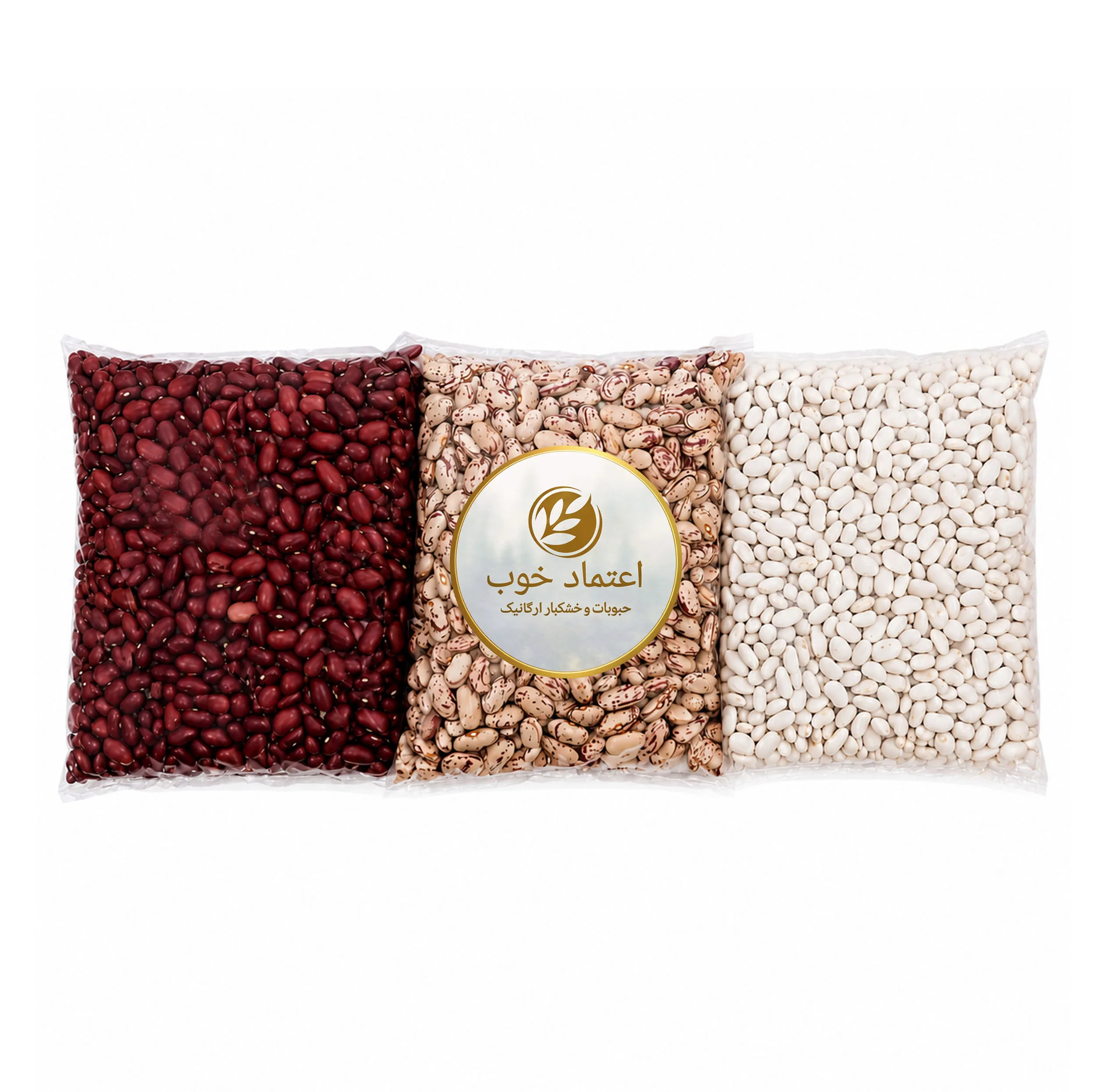 لوبیا چیتی و لوبیا قرمز و لوبیا سفید اعتماد خوب - 500 گرم بسته 3 عددی