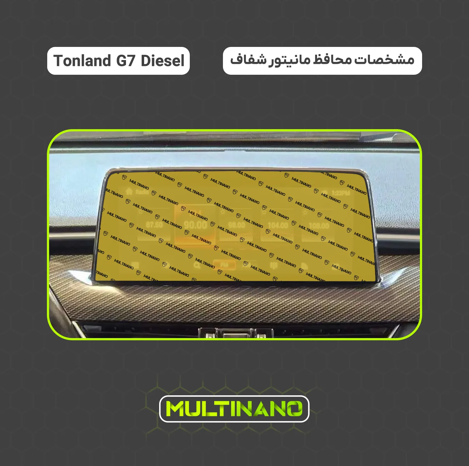 محافظ صفحه نمایش مانیتور خودرو مولتی نانو مدل X-S2N مناسب برای فوتون Tonland G7 Diesel بسته دو عددی