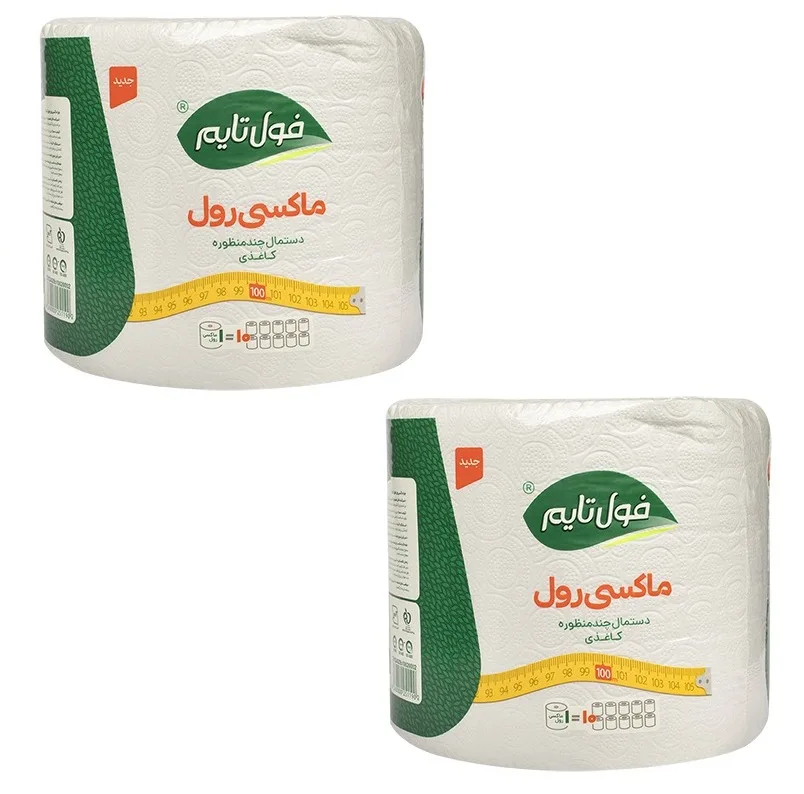 دستمال حوله ای دو لایه فول تایم مدل چند منظوره ماکسی بسته 2 عددی