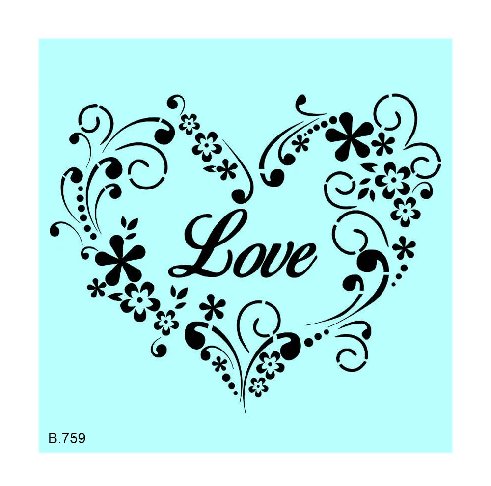 شابلون طرح قلب کد B759