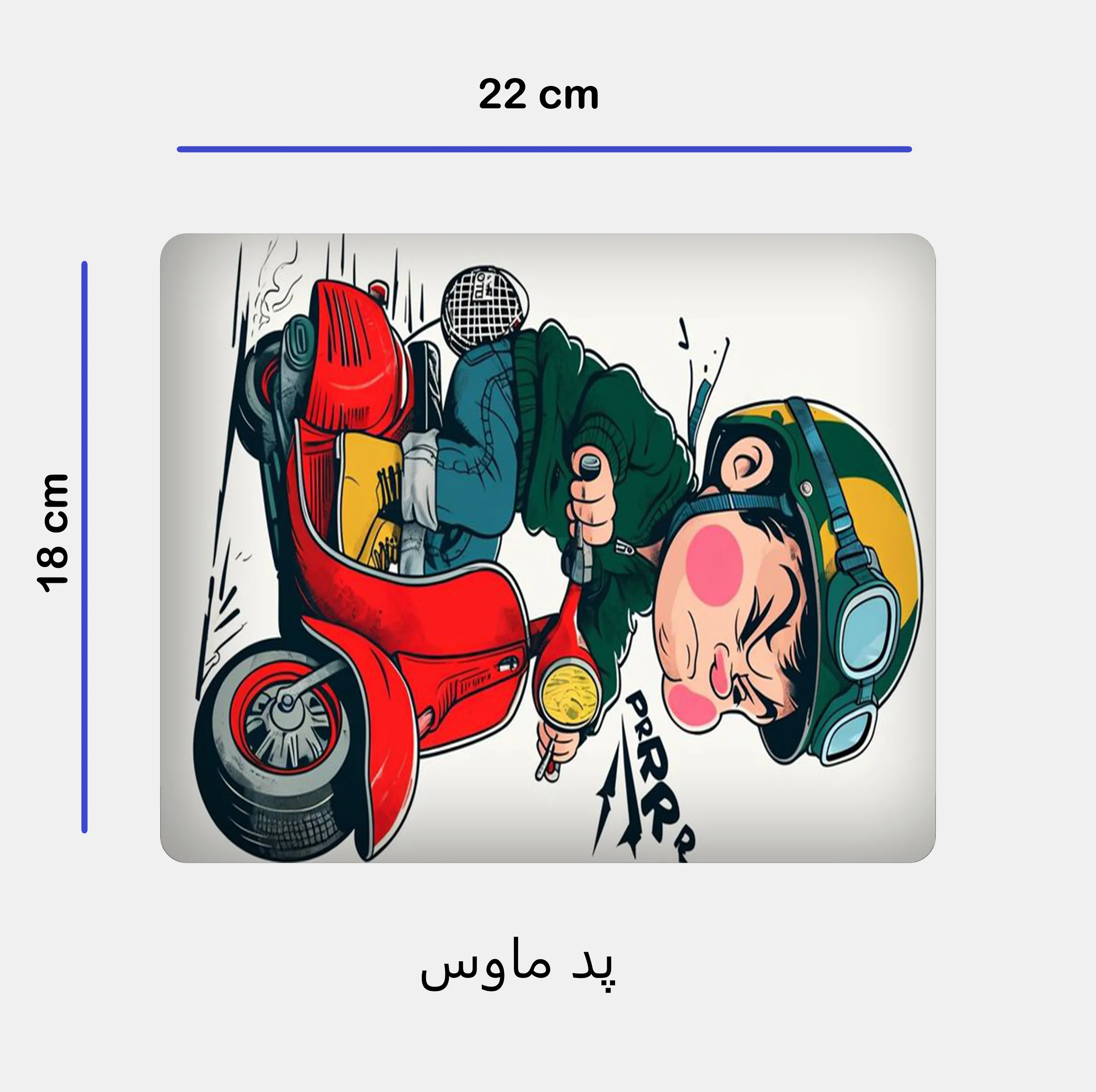 ست ماگ سرامیکی به همراه زیر لیوانی و پد ماوس مدل موتور سوار کد 213