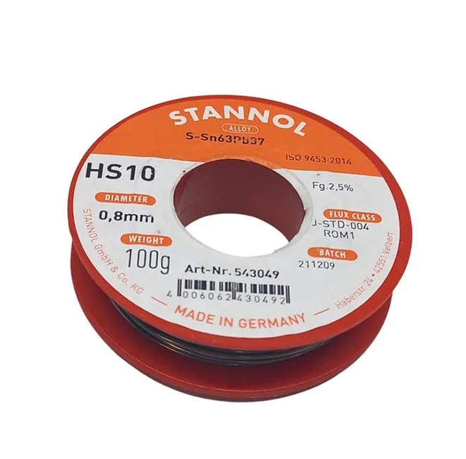 سیم لحیم استانول مدل 0.8mm-SN63PB37 وزن 100 گرم