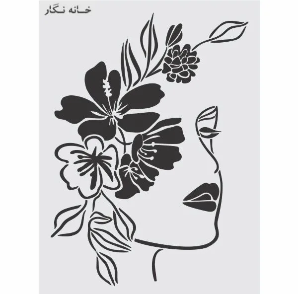 شابلون خانه نگار طرح دختر گل به سر کد 933