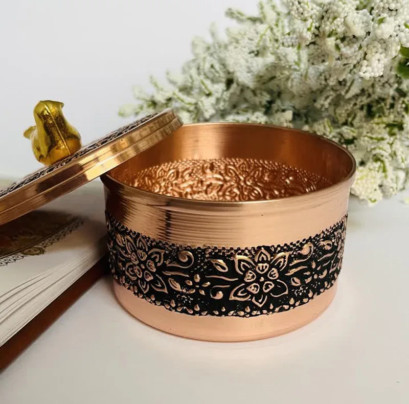 نقل خوری مسی طرح گل کد ZH356.9